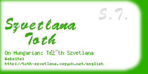 szvetlana toth business card